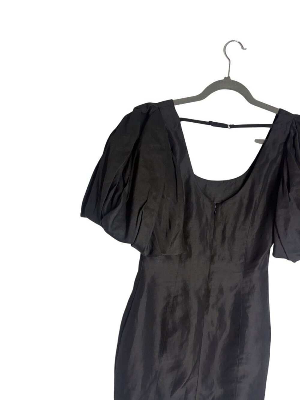 NWT Frame Puff Sleeve U-Neck Mini Dress Black Noir-sz Medium - Picture 12 of 12